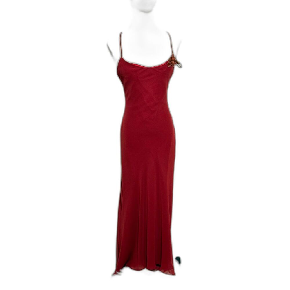 Jim Hjelm Occasions | Bridal Wedding Party Dress | Bordeaux and Straps | Sz 6